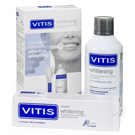 Dentaid Vitis Whitening Kit отбеливающий набор (зубная паста и ополаскиватель) в коробке
