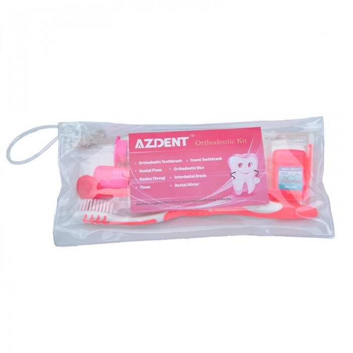 Azdent Orthodontic Kit Ортодонтический набор розовый 8 в 1 PRC403