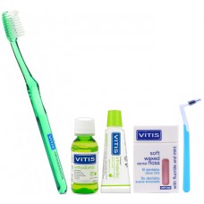 Dentaid Vitis набор ортодонтический (зубная щетка, паста, ополаскиватель, зубная нить и ершик) (в пенале)