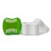 Andent DB09 контейнер с сеточкой для съемных зубных протезов (70*81*78мм) бело-салатовый