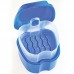 Andent DB17 контейнер с сеточкой для съемных зубных протезов синий (90х90х70)