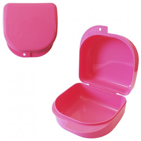 MIG DB-02 контейнер для съемных зубных протезов (71*78*45мм) розовый