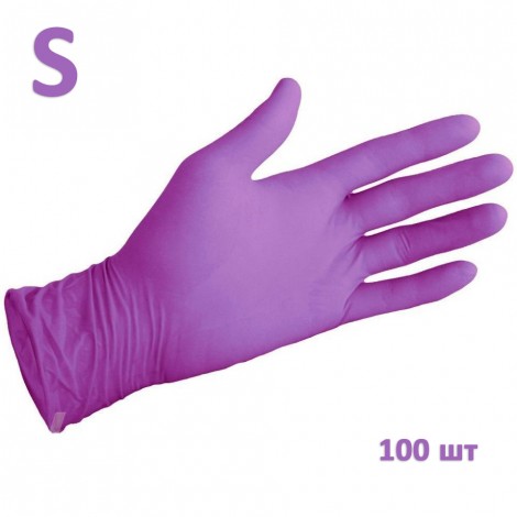 White Line перчатки нитриловые нестерильные фиолетовые размер S (100 шт)