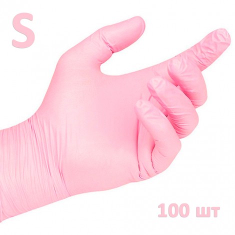 White Line перчатки нитриловые нестерильные розовые размер S (100 шт)