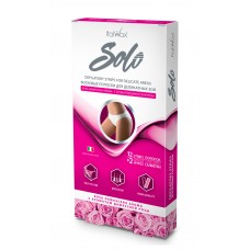 ItalWax Solo восковые полоски для деликатных зон с салфетками с ароматом Дамасской розы (12 шт)