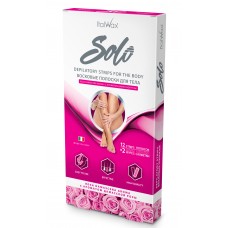 ItalWax Solo восковые полоски для тела с салфетками с ароматом Дамасской розы (12 шт)