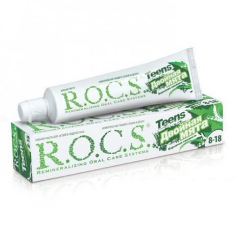 R.O.C.S. Teens взрывная свежесть зубная паста двойная мята для детей и подростков от 8 до 18 лет (74 гр)