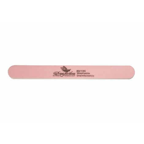 Дона Жердона 100214 пилка для искусственных ногтей 80/100 грит овальная узкая розовая 