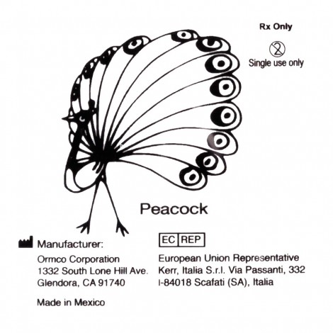 Ormco Peacock Резиновая тяга для брекетов Павлин 1/2" (12,7 мм) 2 Oz (60 гр)