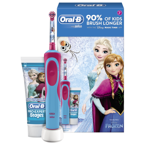 Braun Oral-B Stages Power D12.513.1 Frozen Холодное сердце (На аккумуляторе) и зубная паста