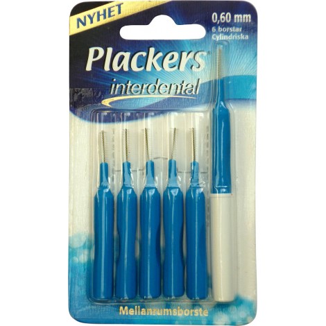 Plackers Interdental межзубные ершики 0,60 мм (6шт) синие