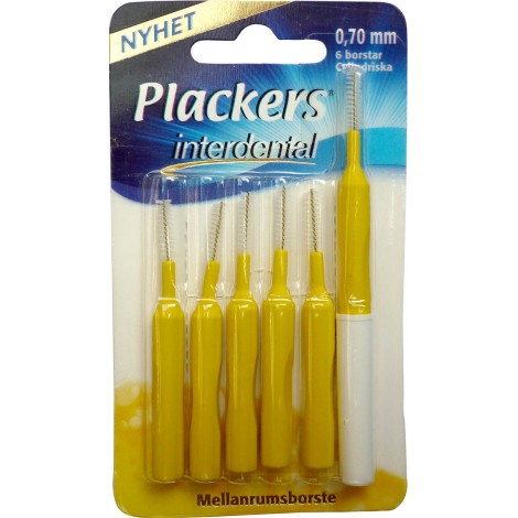Plackers Interdental межзубные ершики 0,70 мм (6шт) желтые