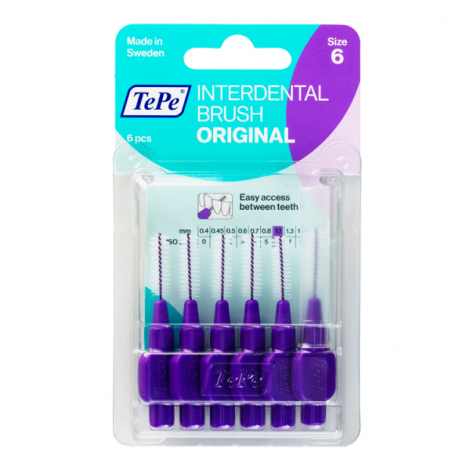 TePe Interdental Brush Original Размер 6 межзубные ершики 1.1 мм (6 шт) фиолетовые