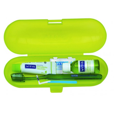 Vitis Orthodontic Kit ортодонтический набор с воском в пенале (зубная щетка, паста, ополаскиватель, ершик и воск)
