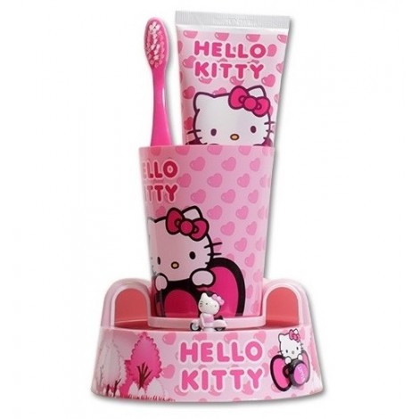 Smile Guard Hello Kitty детский набор (подставка-таймер, стакан, зубная щетка и паста)