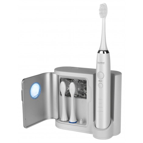 Donfeel HSD-010 ультразвуковая зубная щетка белая аккумуляторная (3 насадки)