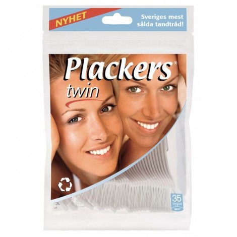 Plackers Twin зубной станок (флоссер) с запатентованной нитью TUFFLOSS (35 шт)