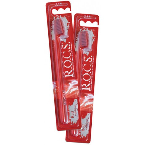 ROCS RED Edition Classic medium классическая зубная щетка с щетинками средней жесткости (1 шт)