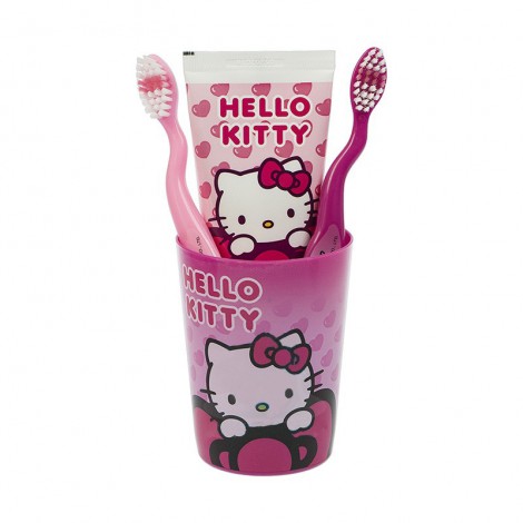 Smile Guard Hello Kitty набор дентальный для детей от 3 лет (2 мягкие зубные щетки, зубная паста 75 мл и стакан)